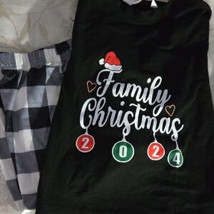 Family Christmas Kids Pajamas - Black and White